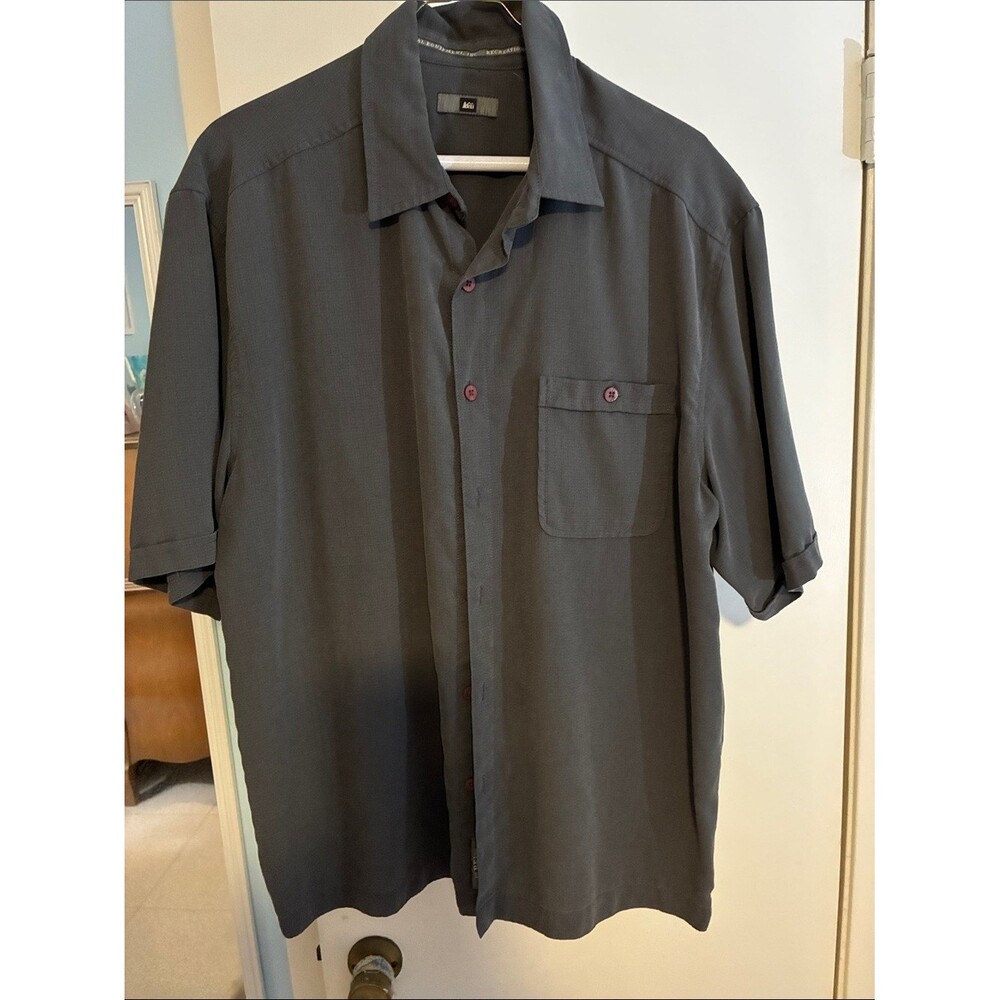 REI Men's Short Sleeve Button-Up Shirt - Dark Gray